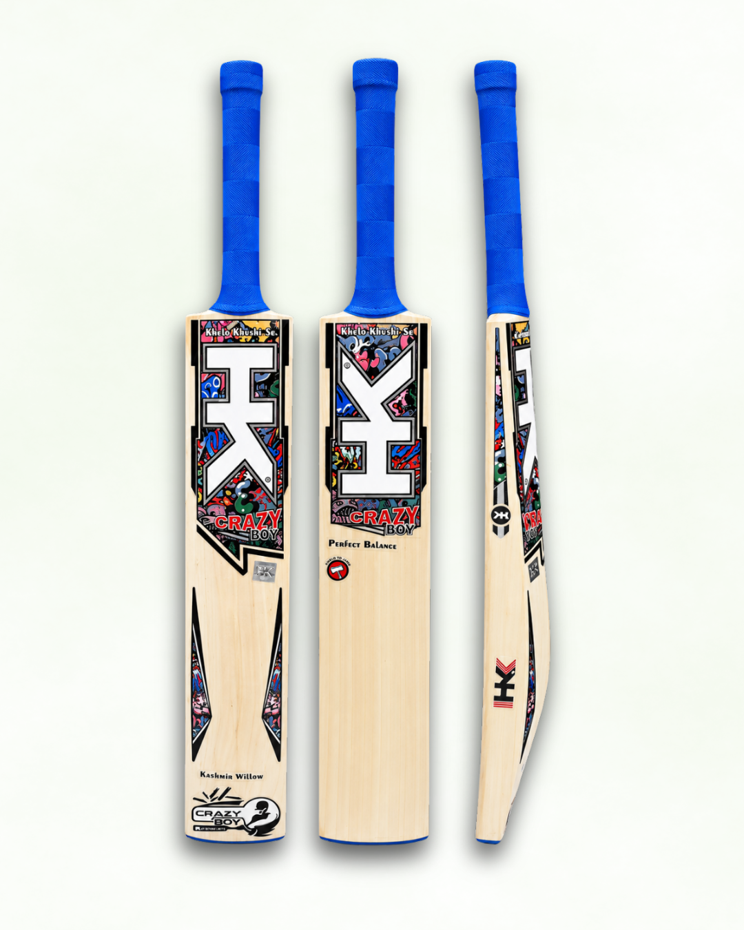 Kashmir Willow Cricket Bat - Crazy Boy - HK Junior (Size 3 & 4)